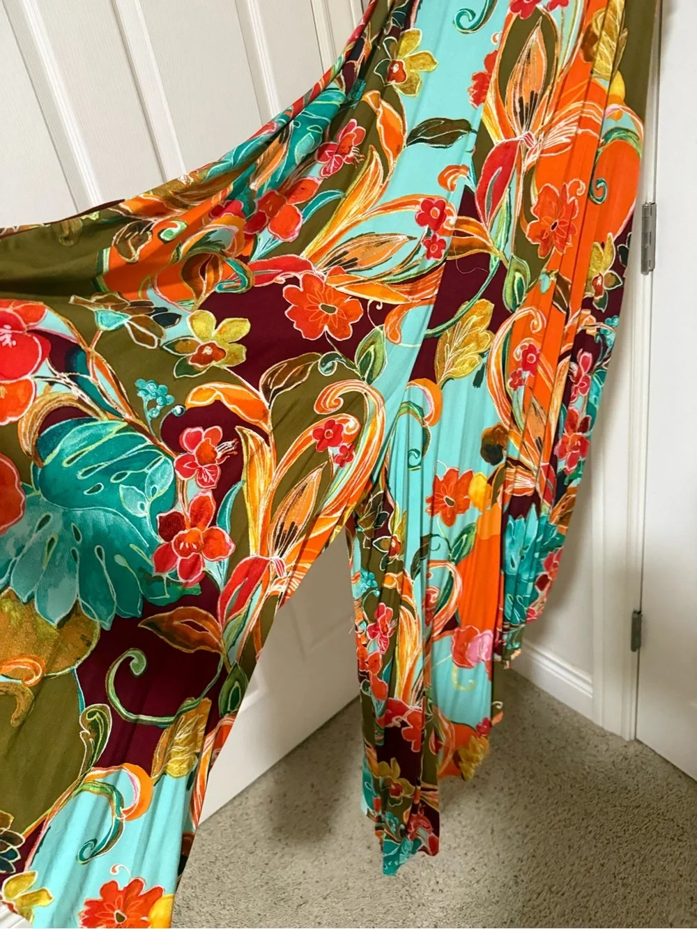 MSK spaghetti strap side zipper wide leg jumper vibrant color and brand new